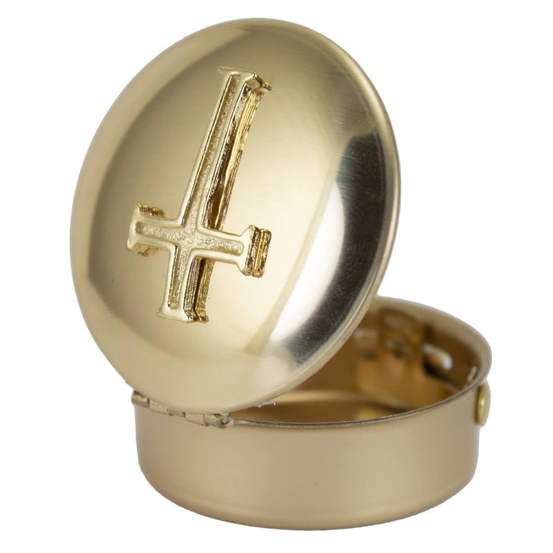 Cathedral Art Metal (Abbey & CA Gift) Polished Brass PYX with Cross/Pill/Keepsake Box, 1.5"x1.5"x.5 - Image 3